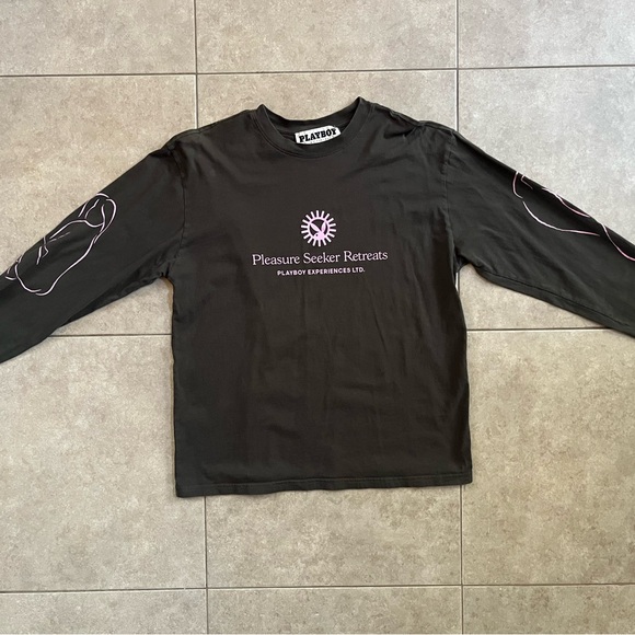 Playboy Pacsun Mens  M Silhouette Pleasure Seeker Retreats Long Sleeve T Shirt - Picture 2 of 8